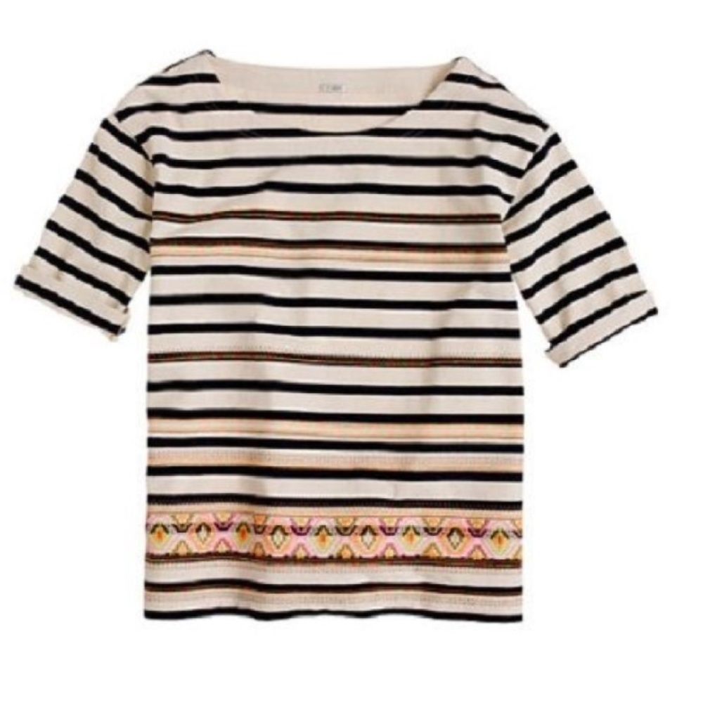 J. Crew Stitchwork Striped Tee